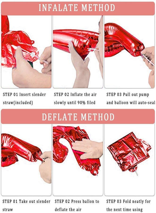 FI - FLICK IN 25 pcs Set of Happy Birthday Banner Red Foil Balloons, Letter Balloons Banner, Star Foil Balloons, Confetti Balloons, Metallic Balloons, Party Balloons, Party Decorations Supplies - Image 5